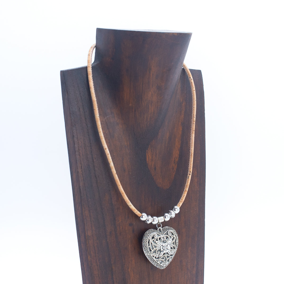 3MM round natural cork handmade women's cork necklace N-323-MIX-5