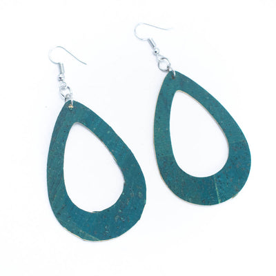 Green cork fabric  Shapes for Earrings, Original handmade ladies earrings-ER-073-F