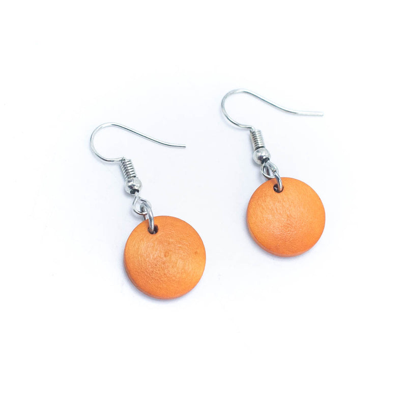 Orange round earrings -Original handmade ladies earrings-ER-078