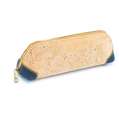 Navy blue cork Pencil case  Cork Poucch BAGD-273-E(5units)