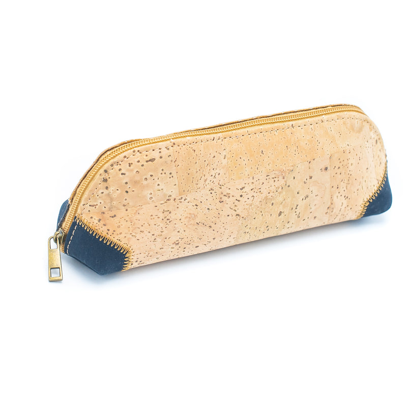 Navy blue cork Pencil case  Cork Poucch BAGD-273-E(5units)