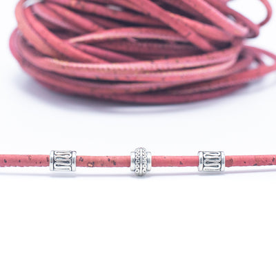 Pink 3mm round cork cord COR-154-A(10 meters)