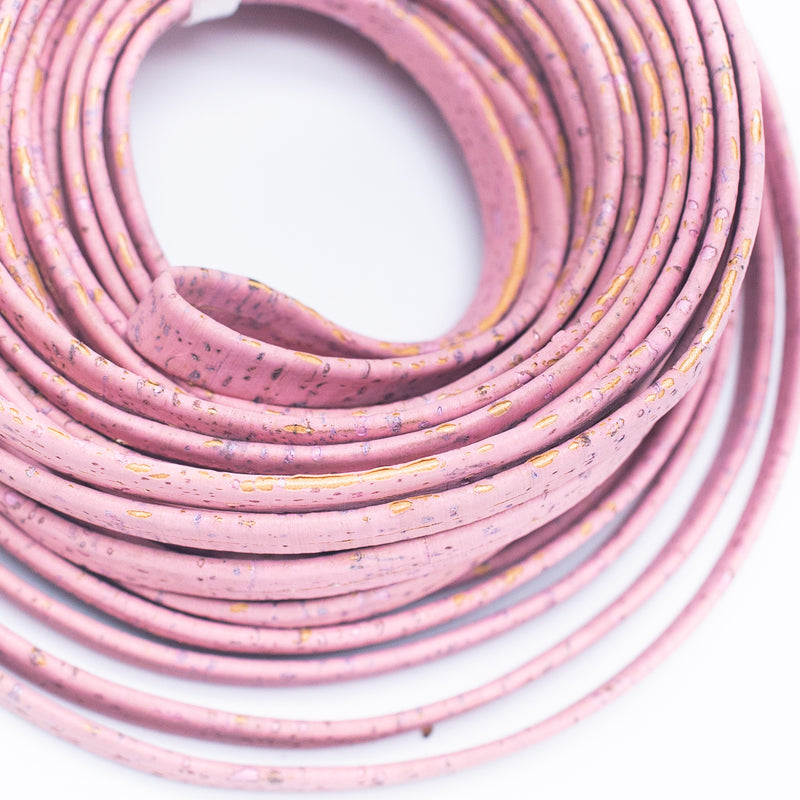 10mm falt pink cork cord COR-621(10Meters)