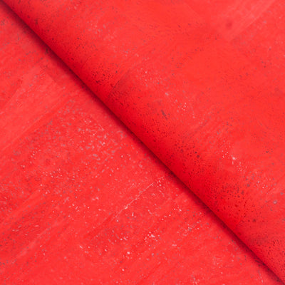 Premium Solid Strawberry Red Cork Fabric COF-461