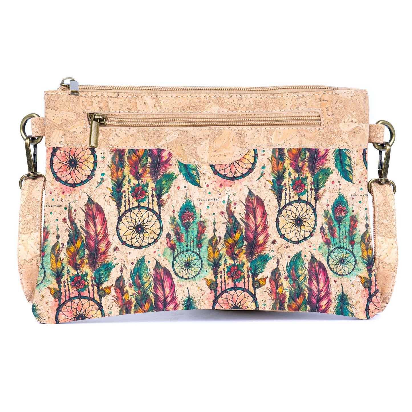 Printed Natural Cork Crossbody Bag & Clutch BAG-2393