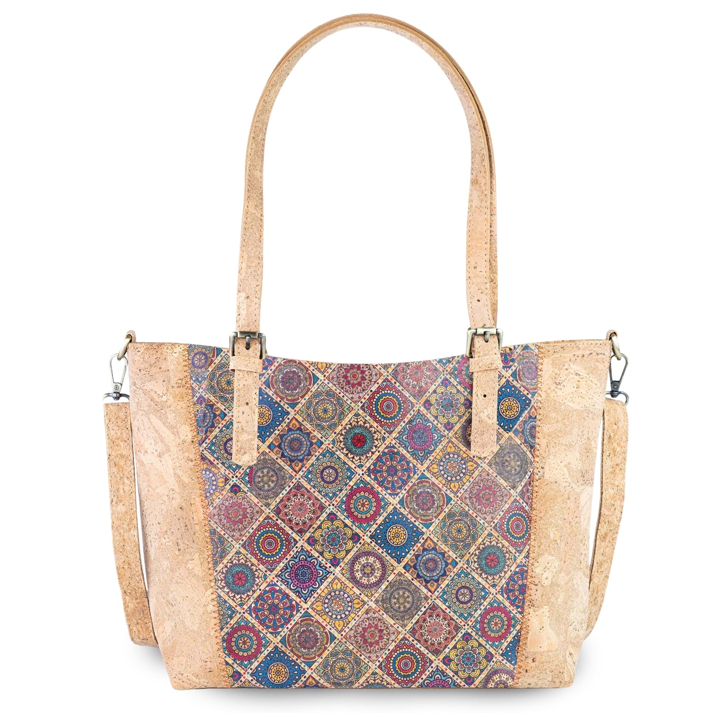 Natural Cork HandBag with Floral Print BAGD-660