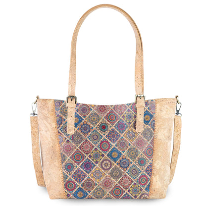 Natural Cork HandBag with Floral Print BAGD-660