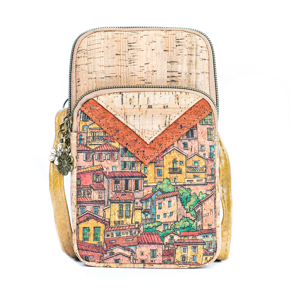 Cork Patchwork Embellished Women's Phone Pouch BAGD-552
