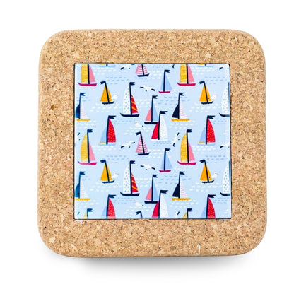 NEW STYLE Ceramic Tile Coaster on Cork Base L-1121