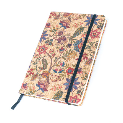 Cork Notebook with Mosaic and Floral Designs L-1157