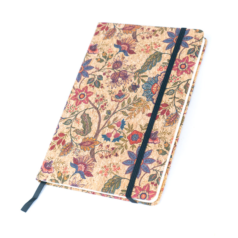 Cork Notebook with Mosaic and Floral Designs L-1157