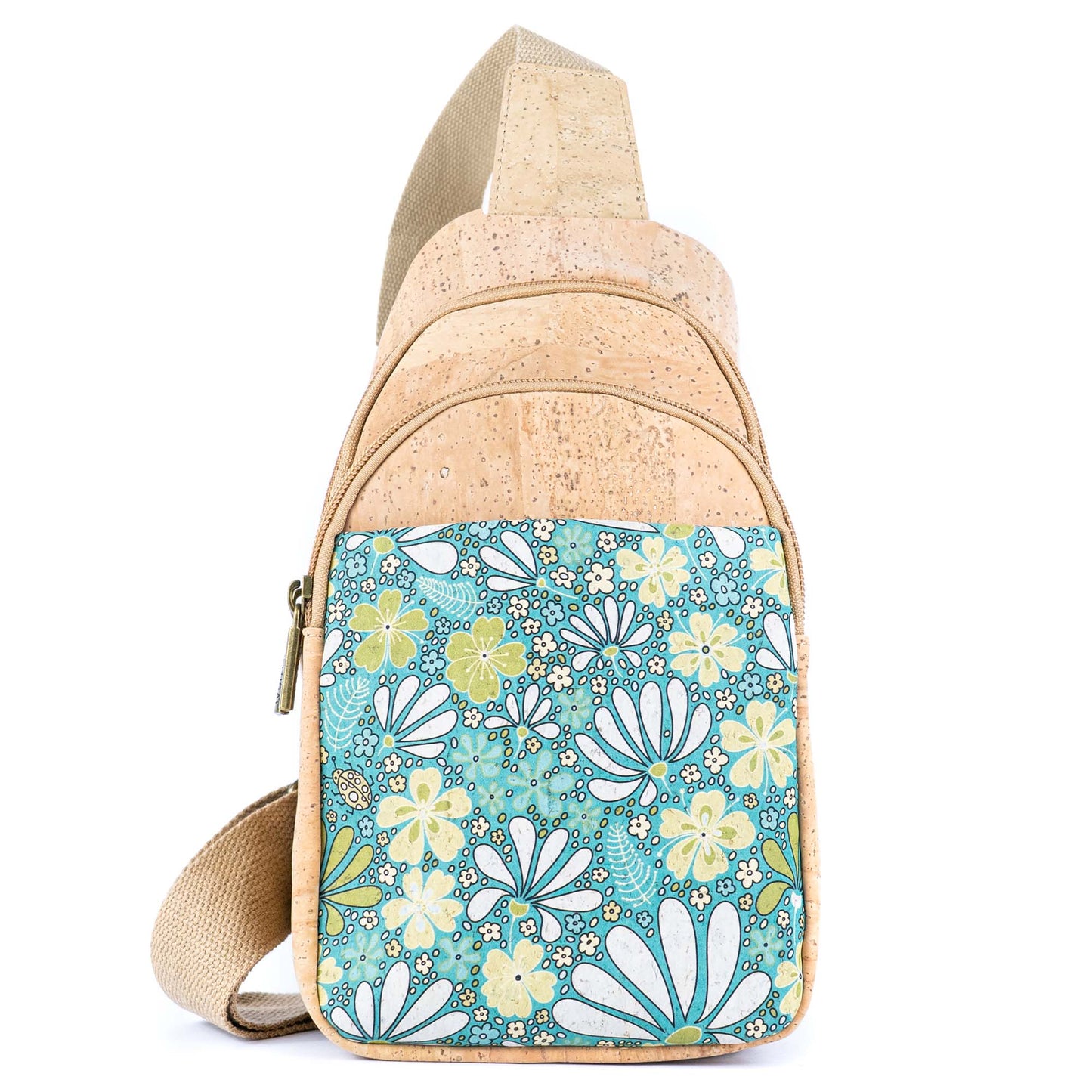 Natural Women's Three-Compartment Sling Bag BAG-2296