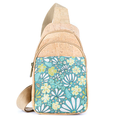 Natural Women's Three-Compartment Sling Bag BAG-2296