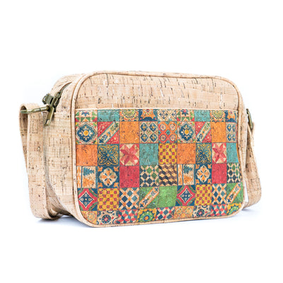 Floral & Mosaic Cork Crossbody Bag – Lightweight, Vegan & Stylish BAGD-564