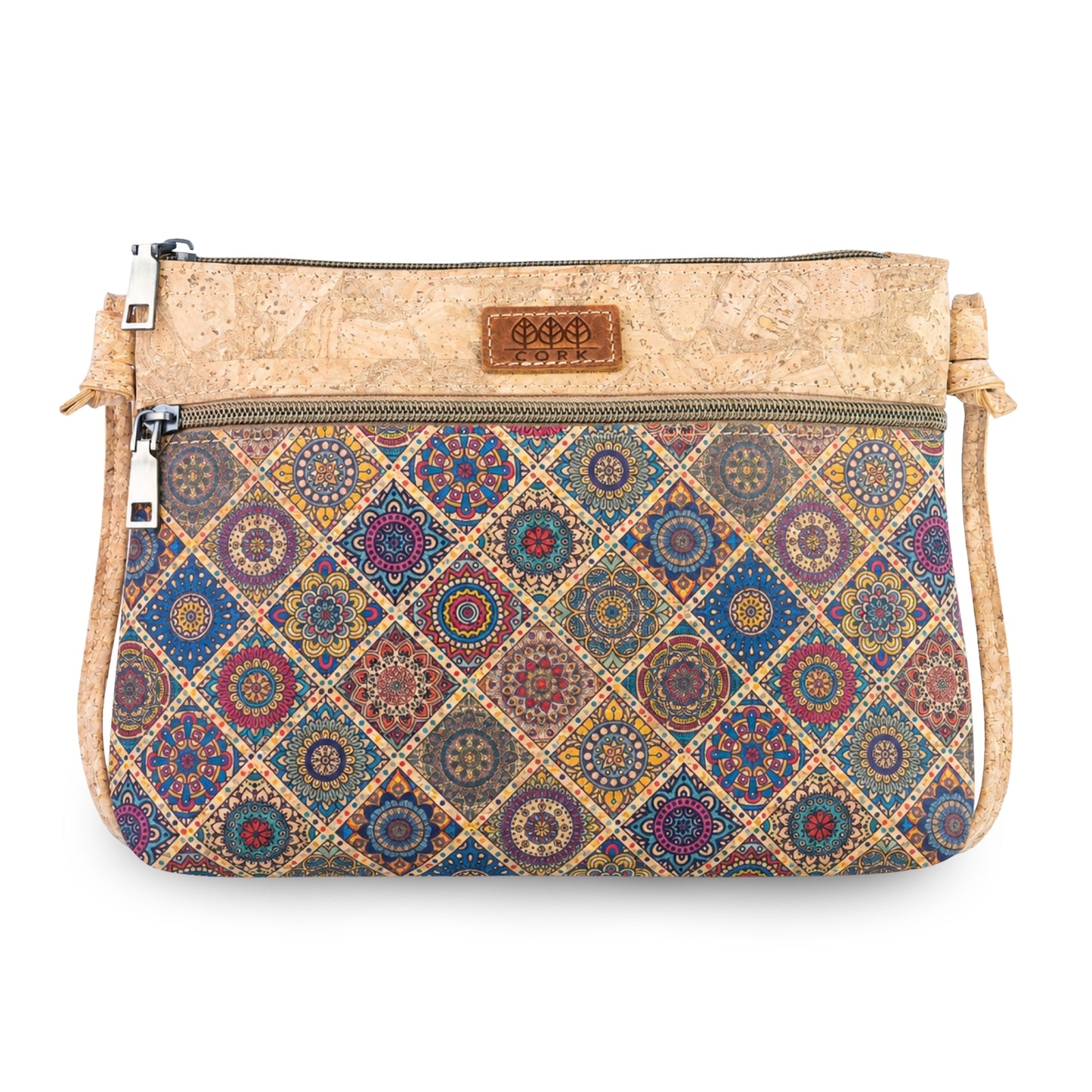 Slim Cork Crossbody Bag with Printed Design BAGD-663