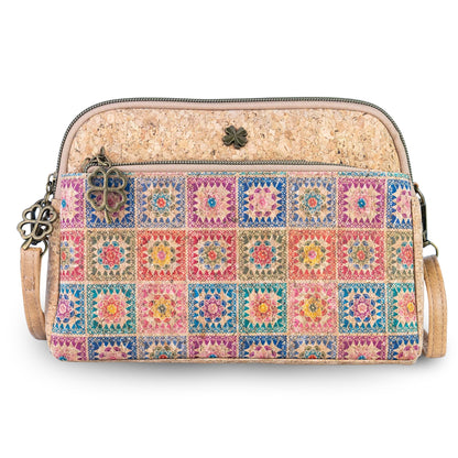 Cork Crossbody Bag — Double Zip BAGD-647