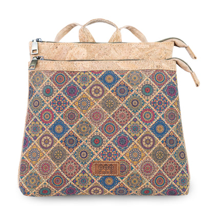 Natural Cork Backpack with Printed Front Panel BAGD-652