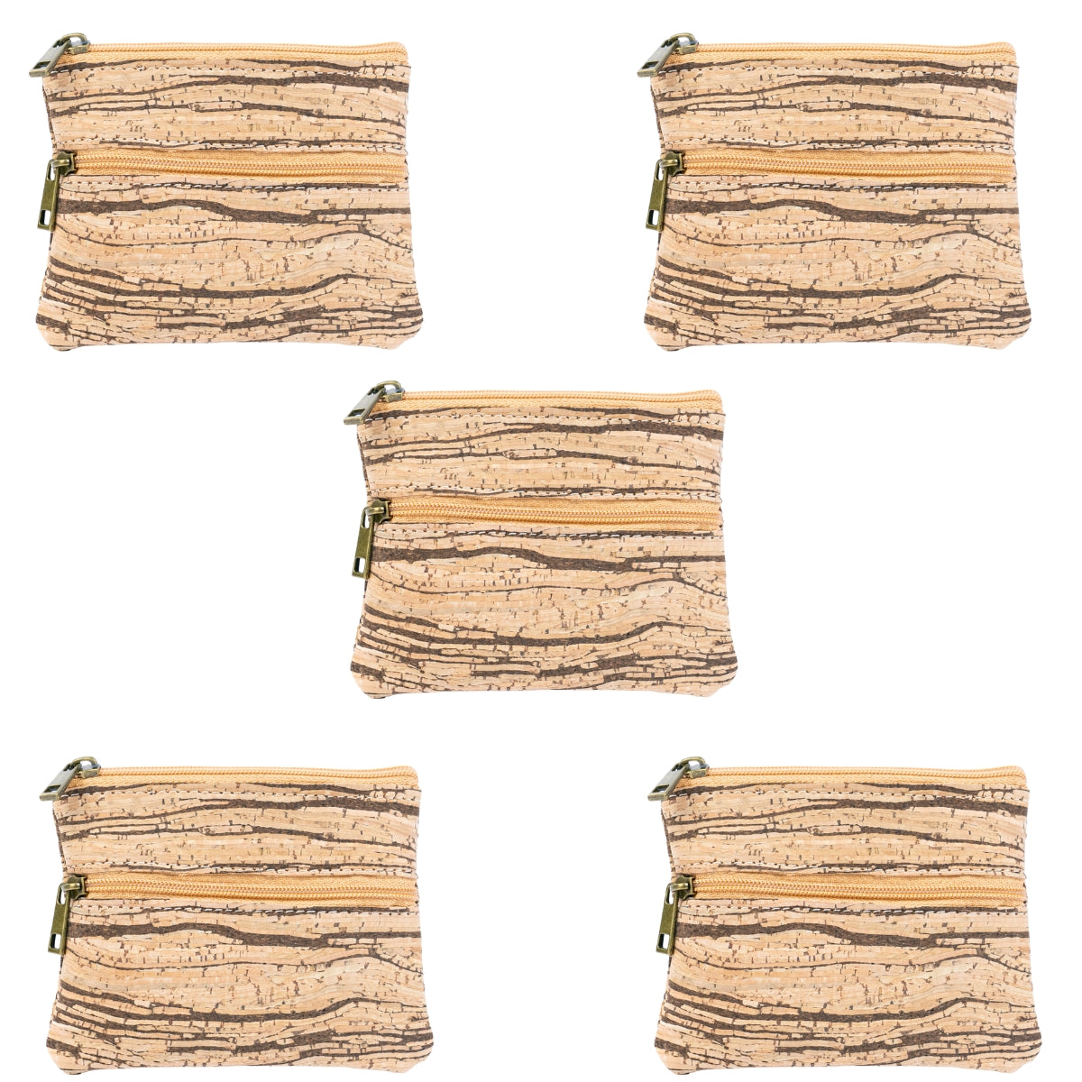 Dual Zip Cork Coin Purse BAGP-309(5units)