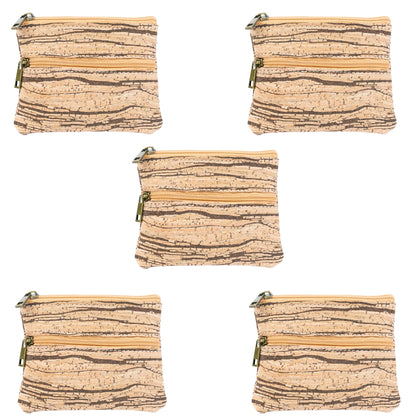 Dual Zip Cork Coin Purse BAGP-309(5units)
