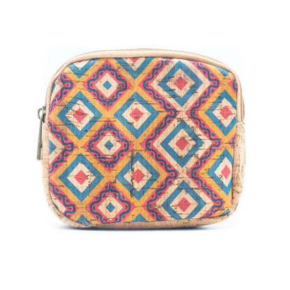 Cork coin purse cube pattern wallet BAGF-002-MIX-8 RANDOM