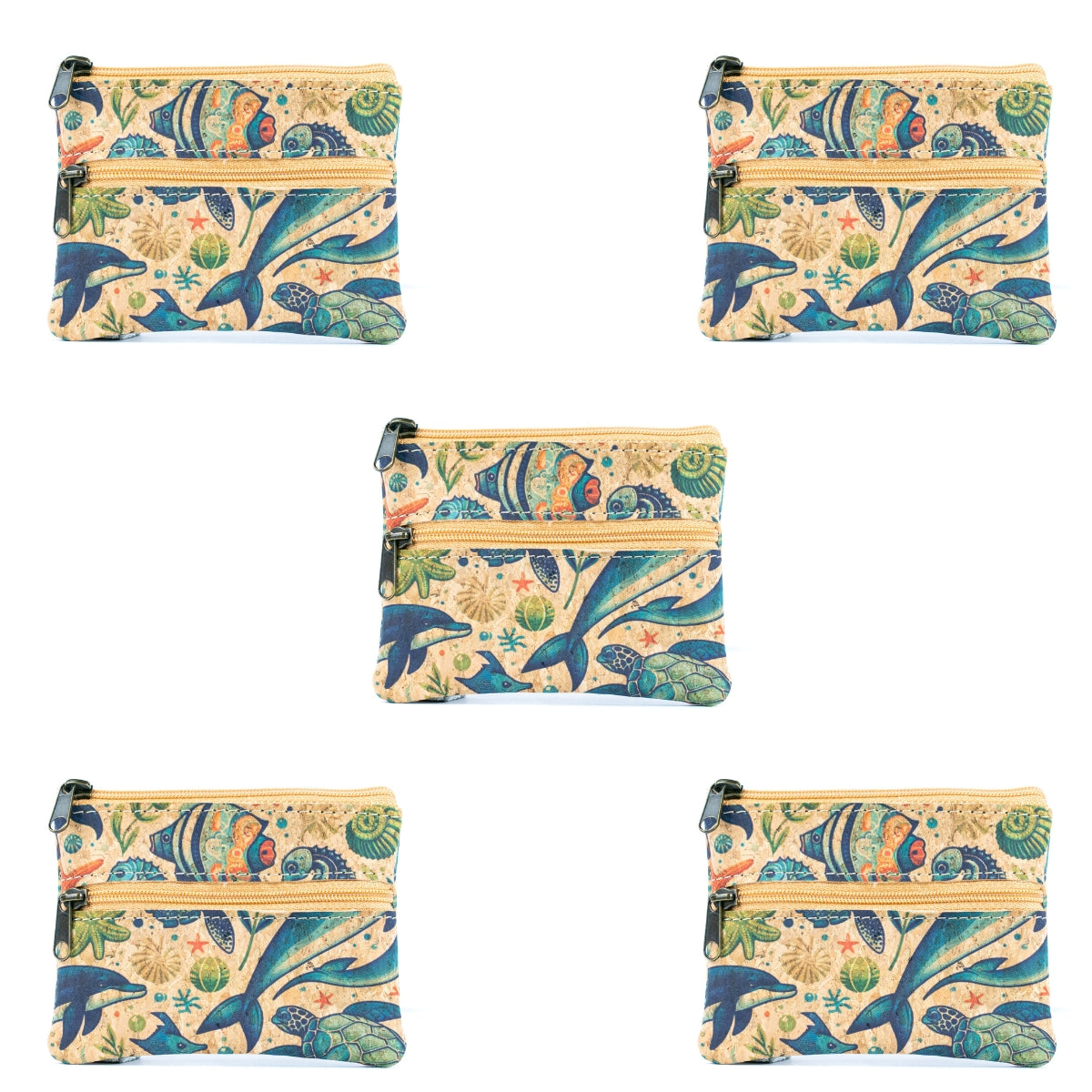 Eco-Friendly Cork Coin Purse with Dual Zippers BAGP-332(5units)