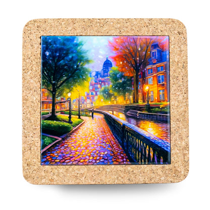 NEW STYLE Ceramic Tile Coaster on Cork Base L-1122