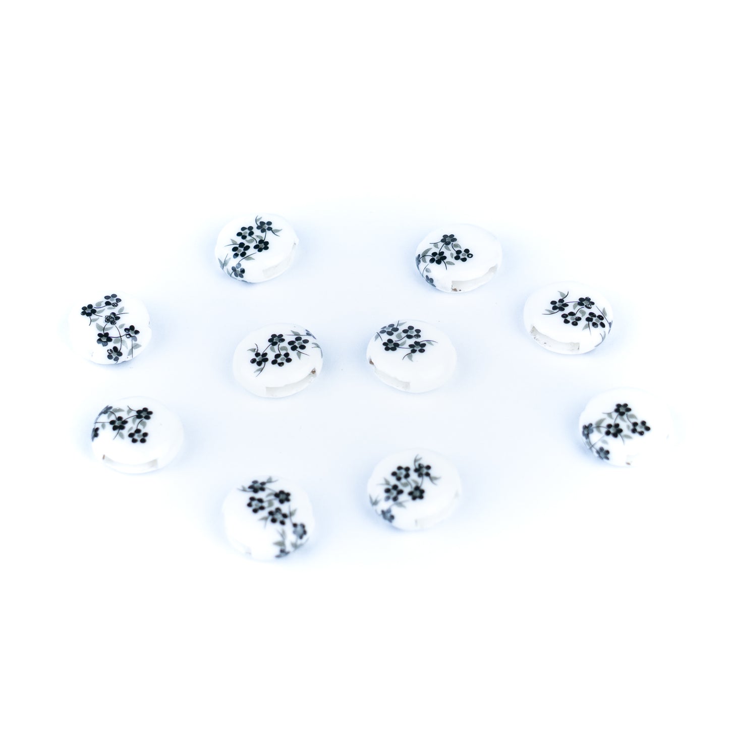 10 Pcs for 10mm flat leather, Flat Ceramic Slider Bead for 10mm Cork Cord    D-5-5-272