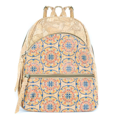 Cork Backpack – Flower and Tiles Pattern BAGD-610