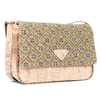 Vibrant Cork Crossbody Bag – Floral & Mosaic Delight BAGF-090