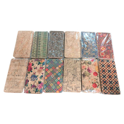 Natural cork with flower pattern zipper women wallet BAGD-589（12units）