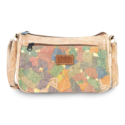 Cork Crossbody Bag with Front Zip Pocket – Adjustable Strap BAGD-653