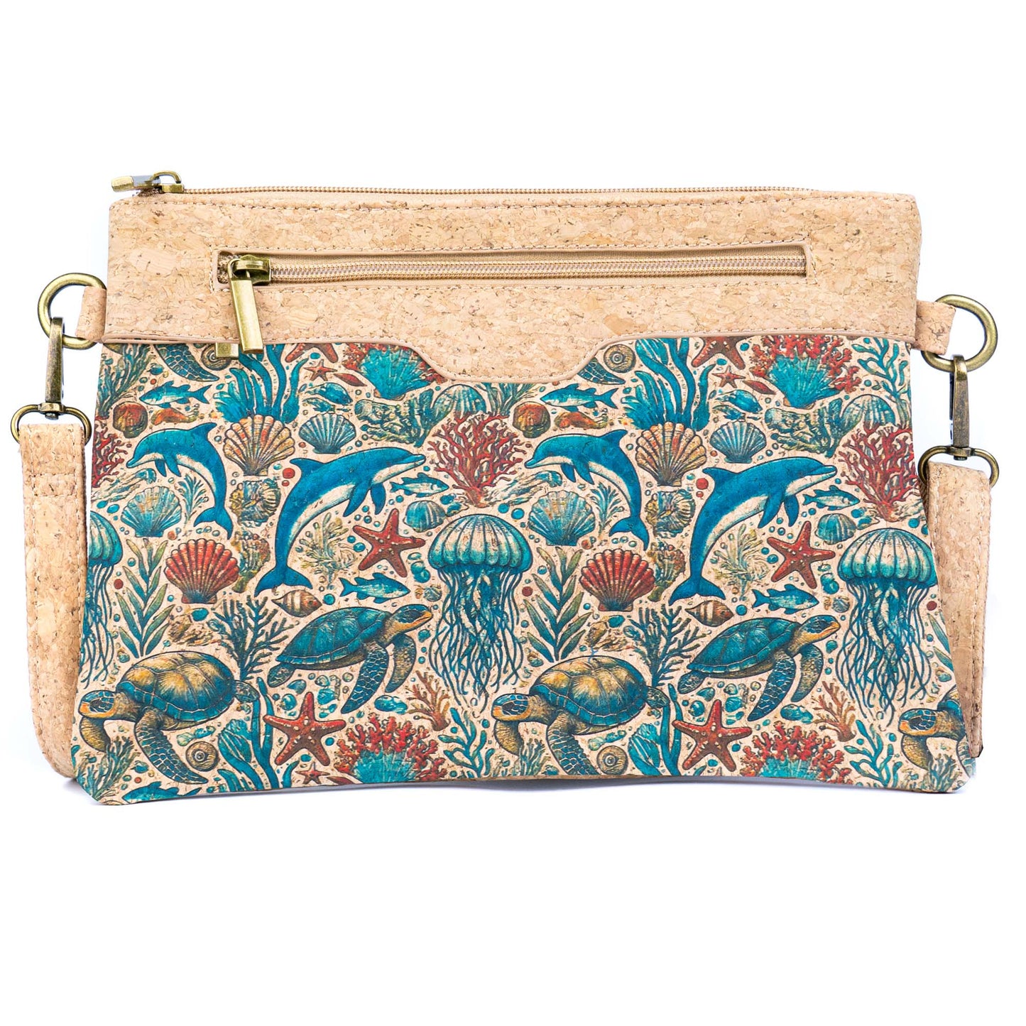 Printed Natural Cork Crossbody Bag & Clutch BAG-2396