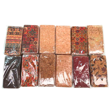 12pcs | Printed Cork Zip-Around Wallet —BAGD-623