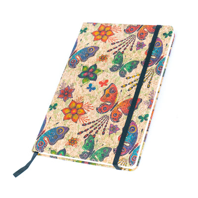 Cork Notebook with Mosaic and Floral Designs L-1157