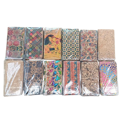 Natural cork with flower pattern zipper women wallet BAGD-589（12units）