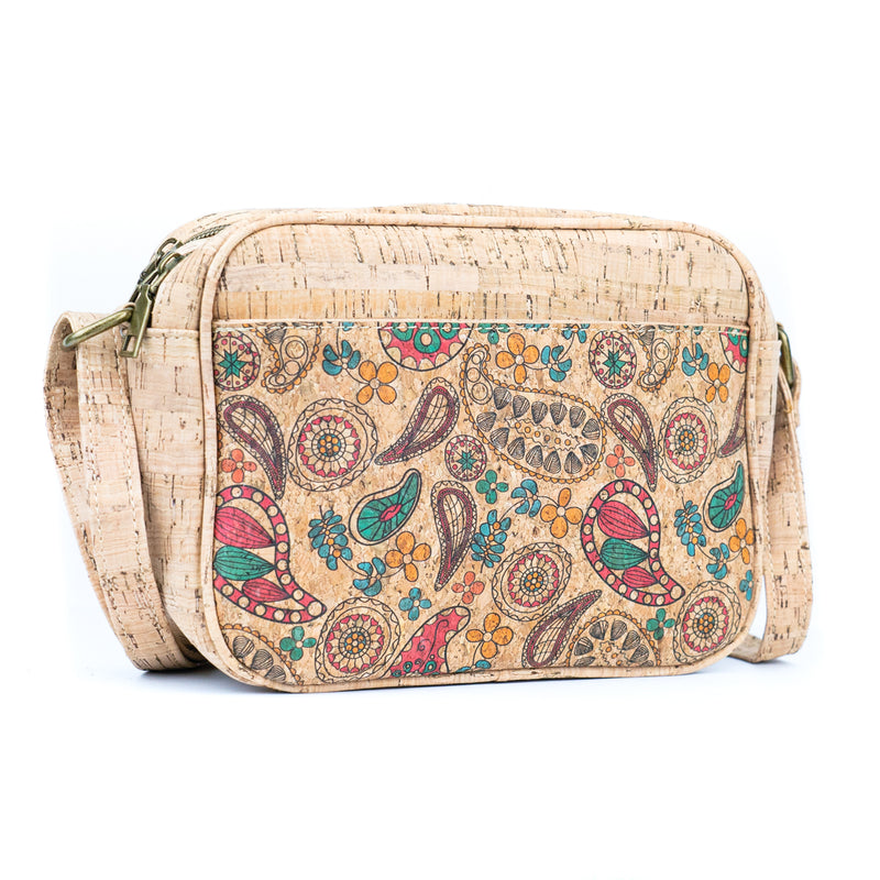 Floral & Mosaic Cork Crossbody Bag – Lightweight, Vegan & Stylish BAGD-564