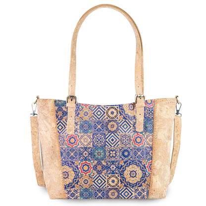 Natural Cork HandBag with Floral Print BAGD-660