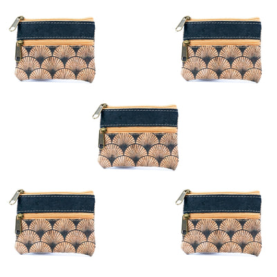 Double Zipper Cork Coin Purse  (5units) BAGP-265