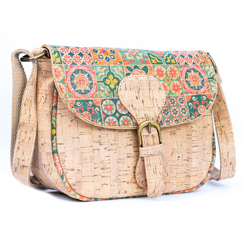 Flash Sale-Floral Printed Cork Crossbody Bag for Women BAGF-091