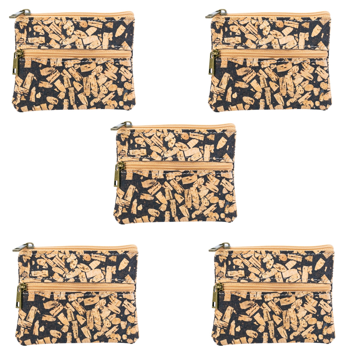 Dual Zip Cork Coin Purse BAGP-309(5units)