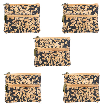 Dual Zip Cork Coin Purse BAGP-309(5units)