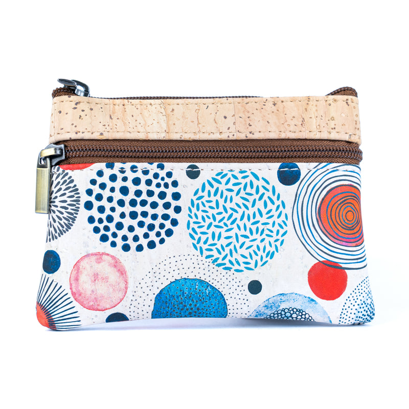 Triple Zipper Cork Coin Purse – Slim & Stylish Women&