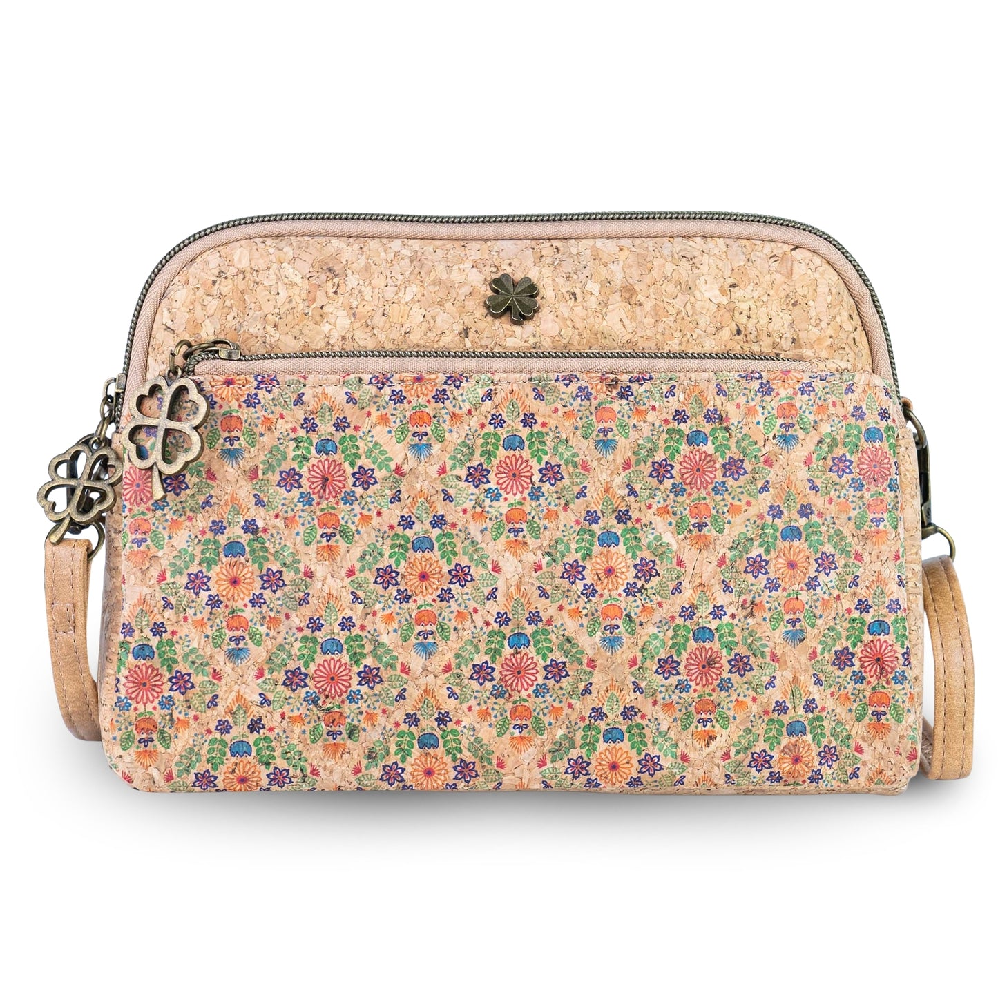 Cork Crossbody Bag — Double Zip BAGD-647