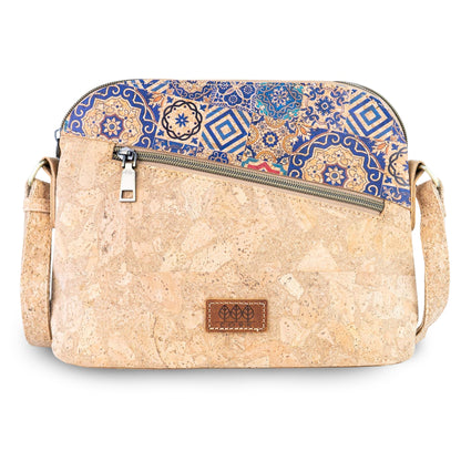 Natural Cork Crossbody Bag with Printed Accent BAGD-659
