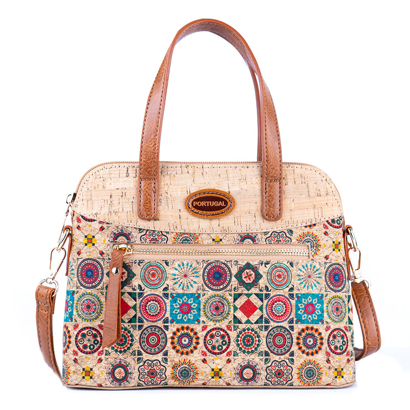 Floral Printed Cork Handbag & Crossbody Bag BAGD-588