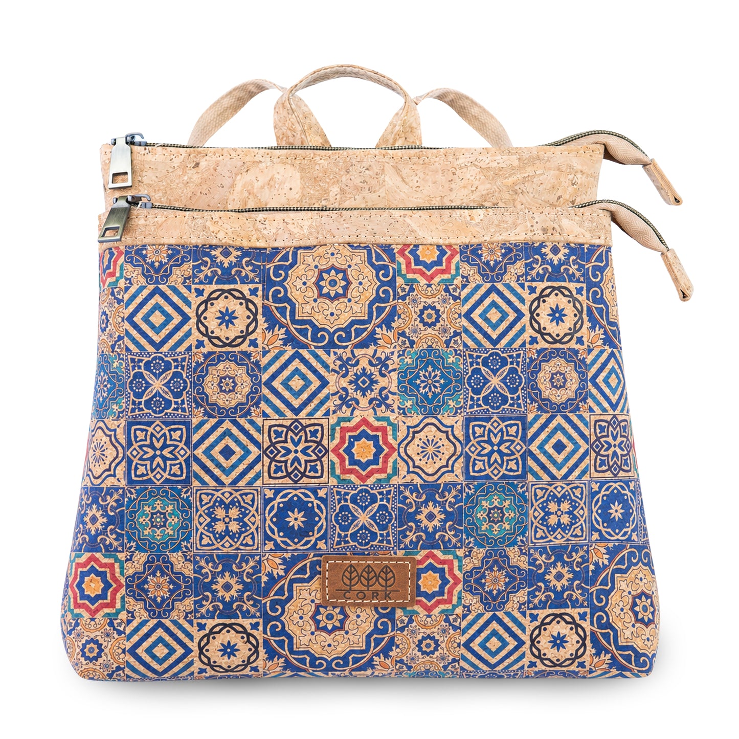 Natural Cork Backpack with Printed Front Panel BAGD-652