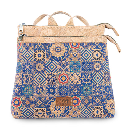 Natural Cork Backpack with Printed Front Panel BAGD-652