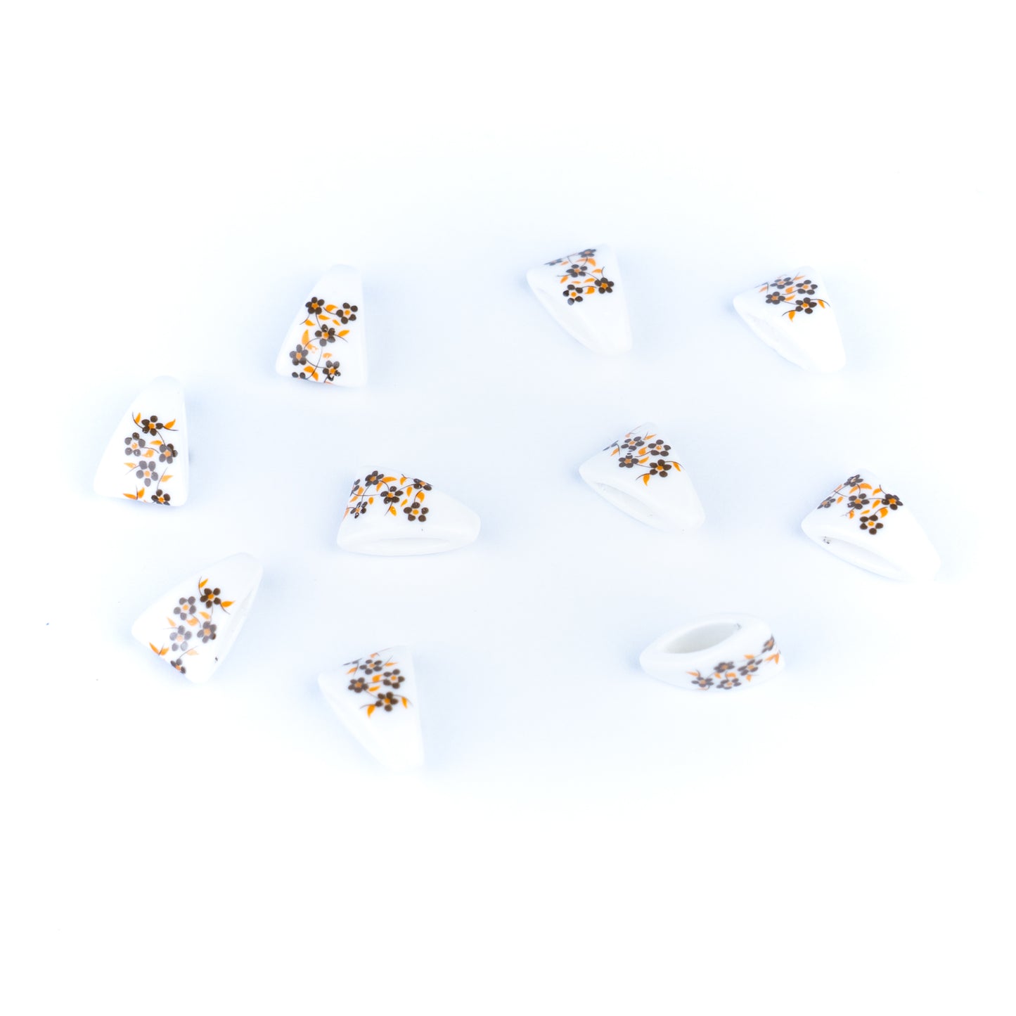 10 Pcs for 10mm flat leather, Flat Ceramic Slider Bead for 10mm Cork Cord   D-5-5-273