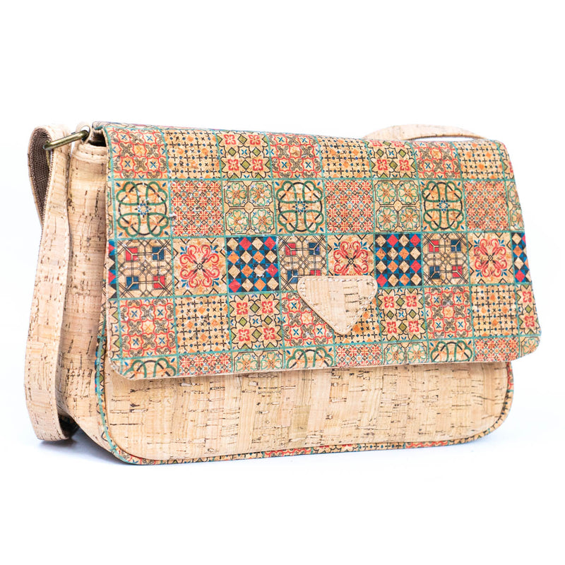 Vibrant Cork Crossbody Bag – Floral & Mosaic Delight BAGF-090