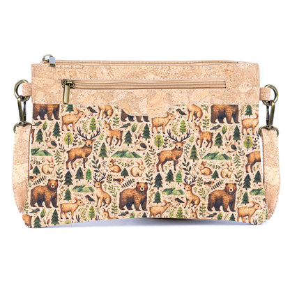 Printed Natural Cork Crossbody Bag & Clutch BAG-2393